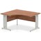Impulse 1400mm Corner Desk, Left Hand, Silver Cable Managed Leg, Walnut