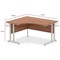 Impulse 1400mm Corner Desk, Left Hand, Silver Cable Managed Leg, Walnut