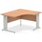 Impulse 1400mm Corner Desk, Right Hand, Silver Cable Managed Leg, Oak