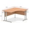 Impulse 1400mm Corner Desk, Right Hand, Silver Cable Managed Leg, Oak