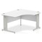 Impulse 1400mm Corner Desk, Right Hand, Silver Cable Managed Leg, White