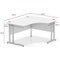 Impulse 1400mm Corner Desk, Right Hand, Silver Cable Managed Leg, White