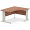 Impulse 1400mm Corner Desk, Right Hand, Silver Cable Managed Leg, Walnut