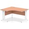 Impulse 1400mm Corner Desk, Left Hand, White Cable Managed Leg, Beech
