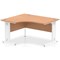 Impulse 1400mm Corner Desk, Left Hand, White Cable Managed Leg, Oak