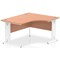 Impulse 1400mm Corner Desk, Right Hand, White Cable Managed Leg, Beech