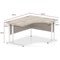 Impulse 1400mm Corner Desk, Right Hand, White Cable Managed Leg, Grey Oak