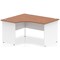Impulse 1400mm Two-Tone Corner Desk, Left Hand, White Panel End Leg, Walnut