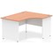 Impulse 1400mm Two-Tone Corner Desk, Right Hand, White Panel End Leg, Beech