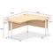 Impulse 1400mm Two-Tone Corner Desk, Right Hand, White Panel End Leg, Maple