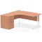 Impulse 1600mm Corner Desk with 600mm Desk High Pedestal, Left Hand, White Cantilever Leg, Beech