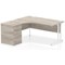 Impulse 1600mm Corner Desk with 600mm Desk High Pedestal, Left Hand, White Cantilever Leg, Grey Oak