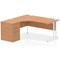 Impulse 1600mm Corner Desk with 600mm Desk High Pedestal, Left Hand, White Cantilever Leg, Oak
