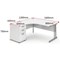 Impulse 1600mm Corner Desk with 600mm Desk High Pedestal, Left Hand, White Cantilever Leg, Oak