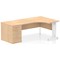 Impulse 1600mm Corner Desk, Right Hand, White Cable Managed Leg, Maple, With 800mm Deep Desk High Pedestal