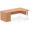 Impulse 1600mm Corner Desk, Right Hand, White Cantilever Leg, Oak, With 800mm Deep Desk High Pedestal