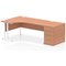 Impulse 1800mm Corner Desk, Left Hand, White Cantilever Leg, Beech, With 800mm Deep Desk High Pedestal