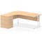Impulse 1800mm Corner Desk with 600mm Desk High Pedestal, Left Hand, White Cantilever Leg, Maple