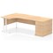 Impulse 1800mm Corner Desk, Left Hand, White Cantilever Leg, Maple, With 800mm Deep Desk High Pedestal