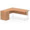 Impulse 1800mm Corner Desk with 600mm Desk High Pedestal, Left Hand, White Cantilever Leg, Oak