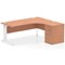 Impulse 1800mm Corner Desk, Right Hand, White Cable Managed Leg, Beech, With 600mm Deep Desk High Pedestal