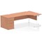 Impulse 1800mm Corner Desk, Right Hand, White Cable Managed Leg, Beech, With 800mm Deep Desk High Pedestal