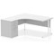 Impulse 1600mm Corner Desk with 600mm Desk High Pedestal, Left Hand, White Cantilever Leg, White