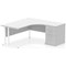 Impulse 1600mm Corner Desk with 600mm Desk High Pedestal, Right Hand, White Cantilever Leg, White