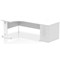 Impulse 1800mm Corner Desk, Left Hand, White Cable Managed Leg, White, With 800mm Deep Desk High Pedestal
