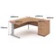 Impulse 1800mm Corner Desk, Right Hand, White Cable Managed Leg, White, With 600mm Deep Desk High Pedestal