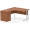 Impulse 1400mm Corner Desk with 600mm Desk High Pedestal, Left Hand, Silver Cantilever Leg, Walnut