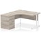 Impulse 1400mm Corner Desk with 600mm Desk High Pedestal, Left Hand, White Cantilever Leg, Grey Oak