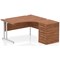 Impulse 1400mm Corner Desk with 600mm Desk High Pedestal, Right Hand, Silver Cantilever Leg, Walnut
