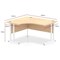 Impulse 1400mm Corner Desk with 800mm Desk High Pedestal, Left Hand, White Cantilever Leg, Maple