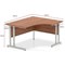 Impulse 1400mm Corner Desk with 800mm Desk High Pedestal, Right Hand, Silver Cantilever Leg, Walnut