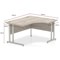 Impulse 1400mm Corner Desk with 800mm Desk High Pedestal, Right Hand, Silver Cantilever Leg, Grey Oak
