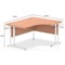 Impulse 1400mm Corner Desk with 800mm Desk High Pedestal, Right Hand, White Cantilever Leg, Beech