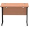 Impulse 1000mm Slim Rectangular Desk, Black Cantilever Leg, Beech