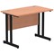 Impulse 1000mm Slim Rectangular Desk, Black Cantilever Leg, Beech