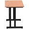 Impulse 1000mm Slim Rectangular Desk, Black Cantilever Leg, Beech