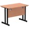 Impulse 1000mm Slim Rectangular Desk, Black Cantilever Leg, Beech