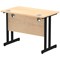 Impulse 1000mm Slim Rectangular Desk, Black Cantilever Leg, Maple