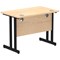 Impulse 1000mm Slim Rectangular Desk, Black Cantilever Leg, Maple