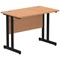 Impulse 1000mm Slim Rectangular Desk, Black Cantilever Leg, Oak