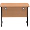Impulse 1000mm Slim Rectangular Desk, Black Cantilever Leg, Oak