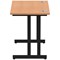 Impulse 1000mm Slim Rectangular Desk, Black Cantilever Leg, Oak