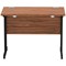 Impulse 1000mm Slim Rectangular Desk, Black Cantilever Leg, Walnut