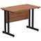 Impulse 1000mm Slim Rectangular Desk, Black Cantilever Leg, Walnut