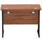 Impulse 1000mm Slim Rectangular Desk, Black Cantilever Leg, Walnut