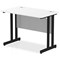 Impulse 1000mm Slim Rectangular Desk, Black Cantilever Leg, White